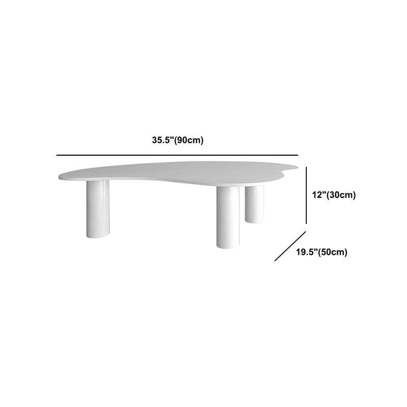 Modern Slate 3 Legs Coffee Table Single White Cocktail Table