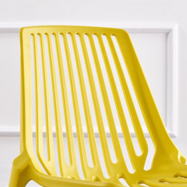 Contemporary Plastic Side Chair Slat Back Kitchen Dining Room Chair