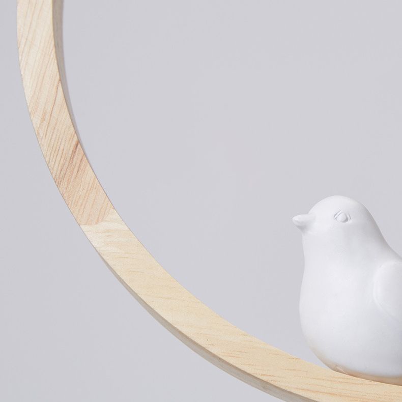 Moderne kreative hängende Lampe Holzkugel Anhänger Licht mit weißem Glasschatten