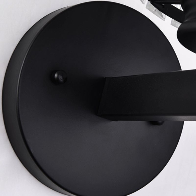 Crystal Geometric Shape Wall Sconce Modern Style 1 Light Wall Light Sconce in Black