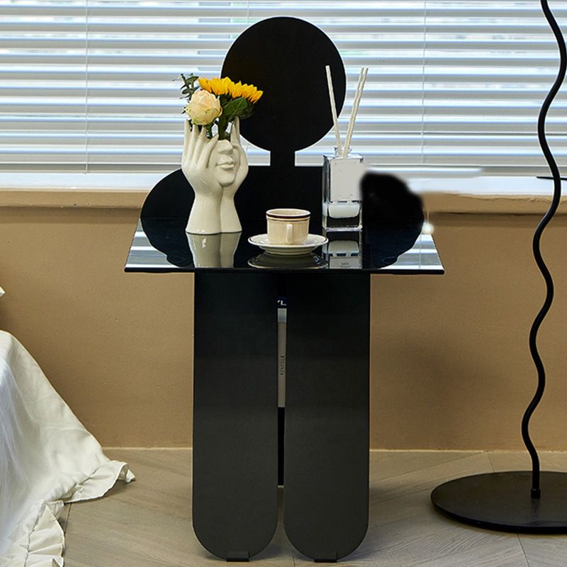 18.90" Wide Contemporary Corner Table Glass Clear Accent Side Table