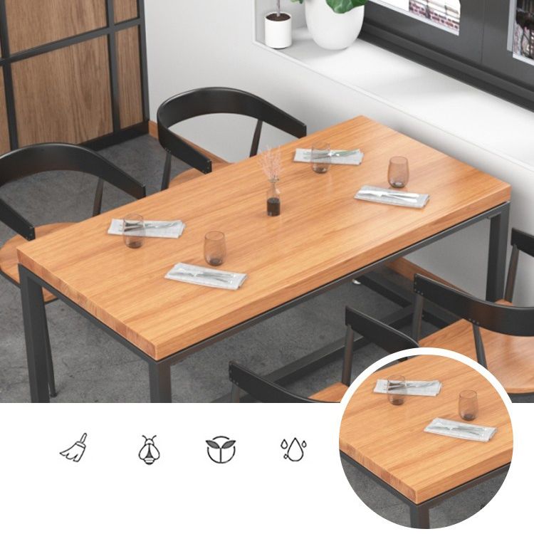 1/5 Pieces Rectangular Dining Table Set Industrial Style Wooden Dining Table and Chairs