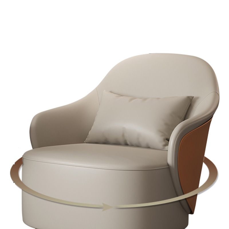 Grey Lounge Chair Arms Included Barrel Chair for Living Room