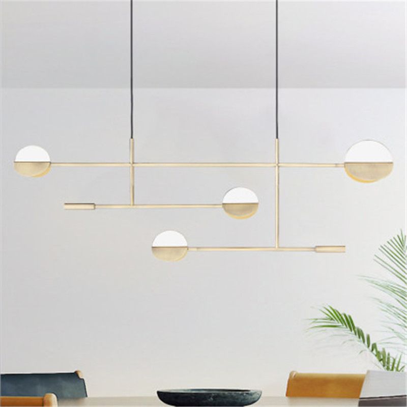 Modern 4-Light Kitchen Island Lighting Golden/Black Island Pendant Lighting