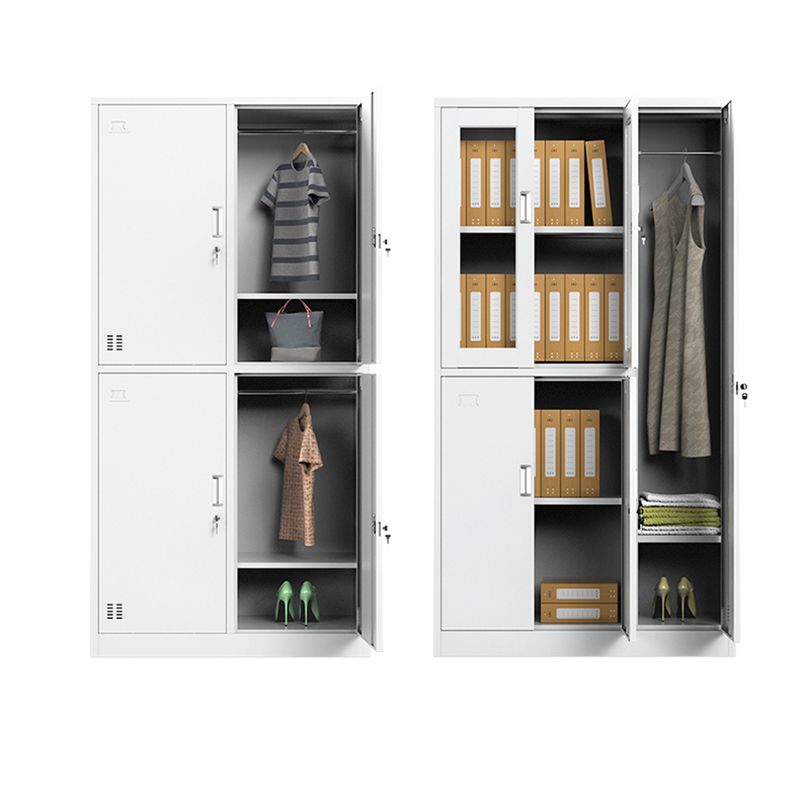 Metal Contemporary Cabinet for Home White Steel Storage Cabinet