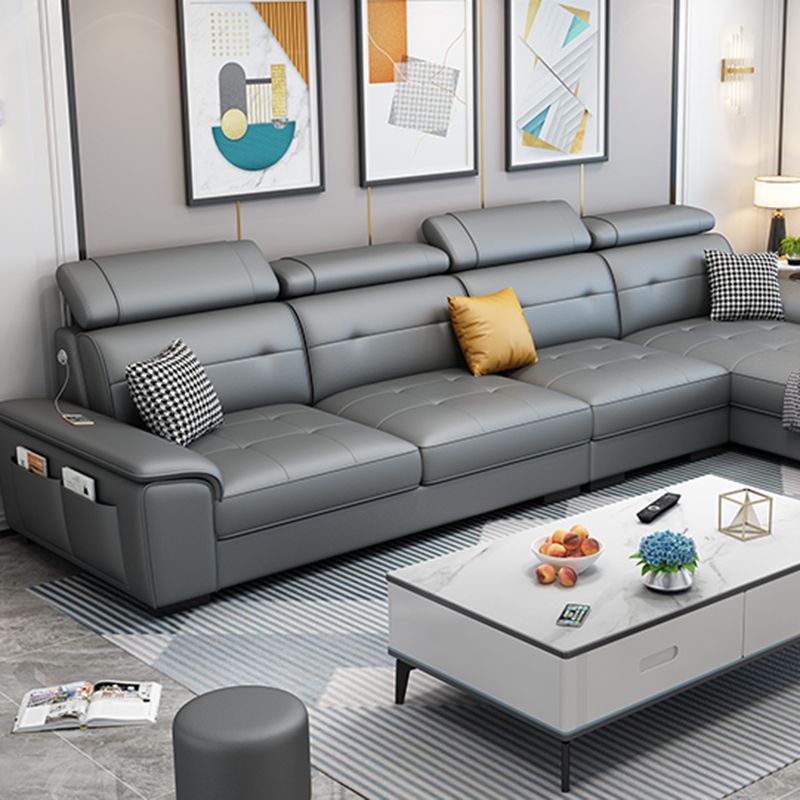 Waterproof Linen Pillow Top Arm Sofa with Adjustable Bolster Pillows and Storage Bag