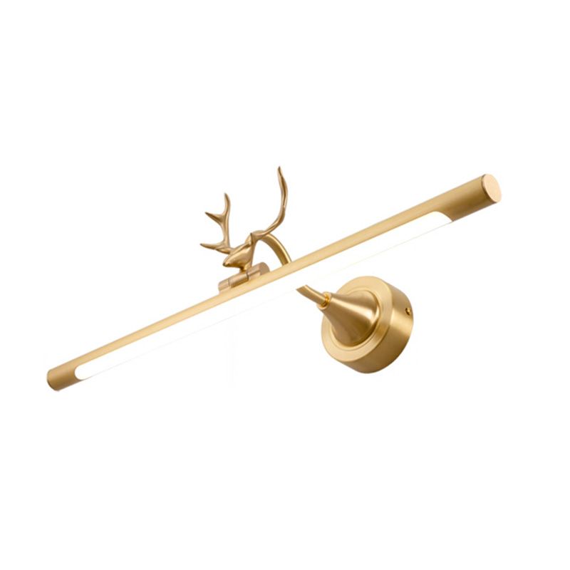 Postmodern Antlers Wall Sconce Gold One-Blub Metal Wall Mounted Lamps for Bathroom