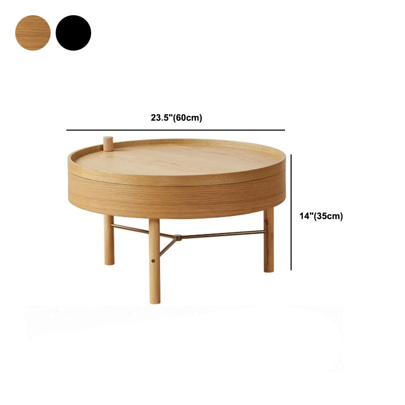 Scandinavian Round 1 Single Coffee Table Solid Wood Cocktail Table