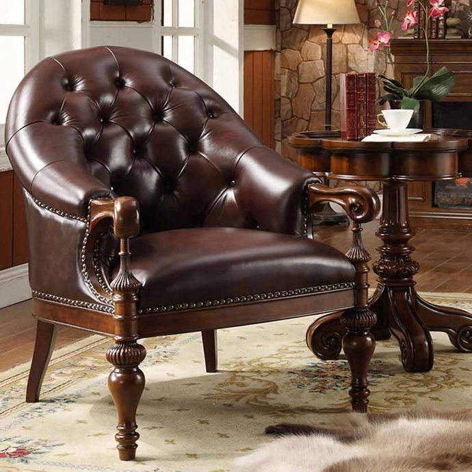 Indoor Solid Wood Frame Dining Chair Leather Upholstered Arm Chair