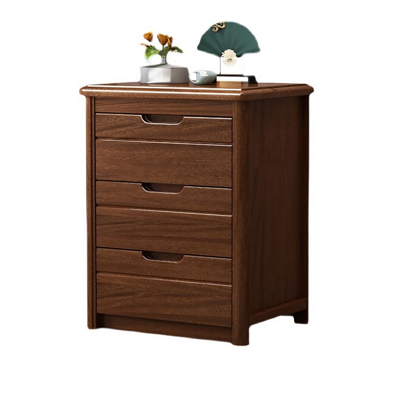 Rectangle Brown Walnut Accent Chest with Drawers Modern Chest