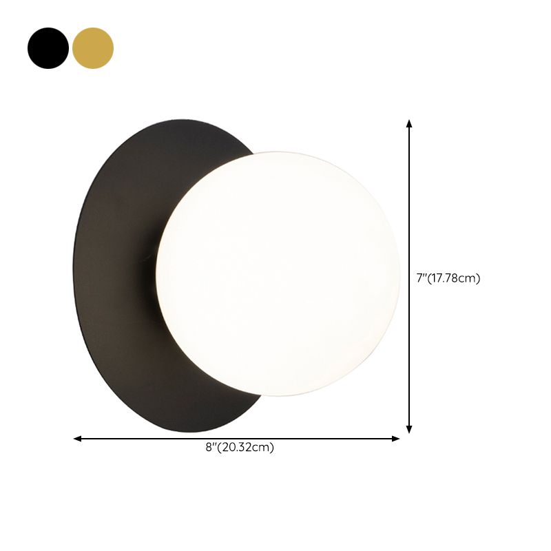 1-Light Wall Mount Light Spherical with Glass Shade for Living Room