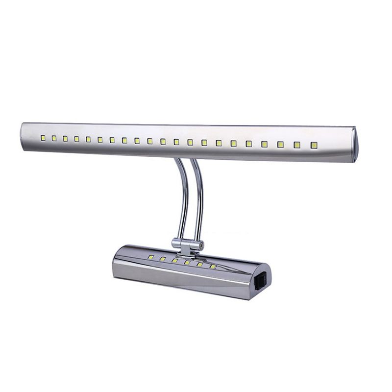 Modern Simplicity Elongated Vanity Light Fixture Stainless Steel Wall Lighting Fixtures for Bathroom