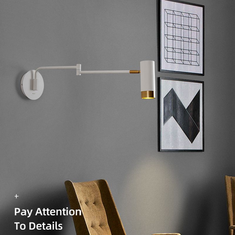 Nordic Style Metal Wall Light Swing Arm Wall Sconce for Bedroom