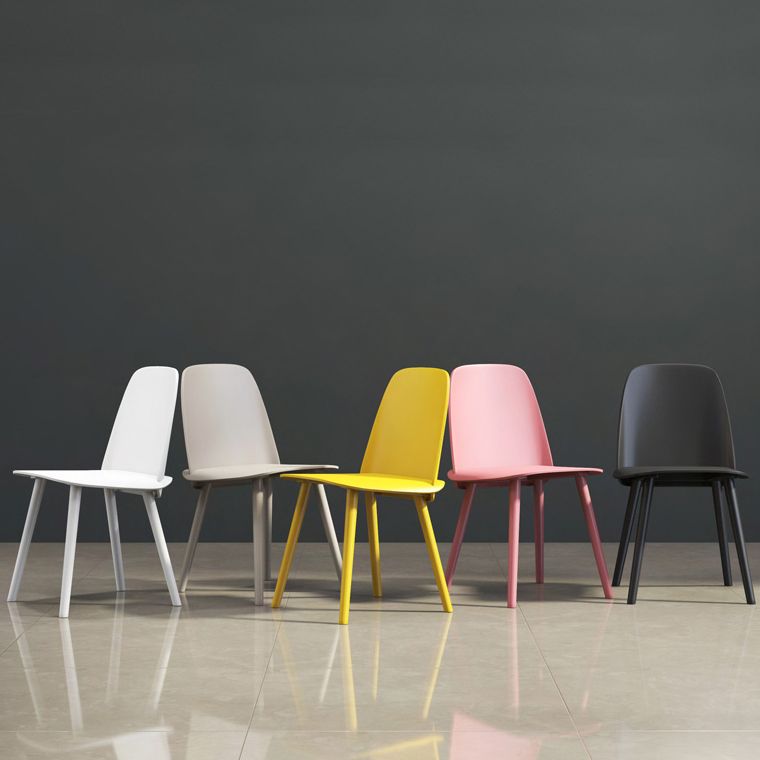 Glam Style Side Chair Plastic Indoor Dining Chair (Set of 2)