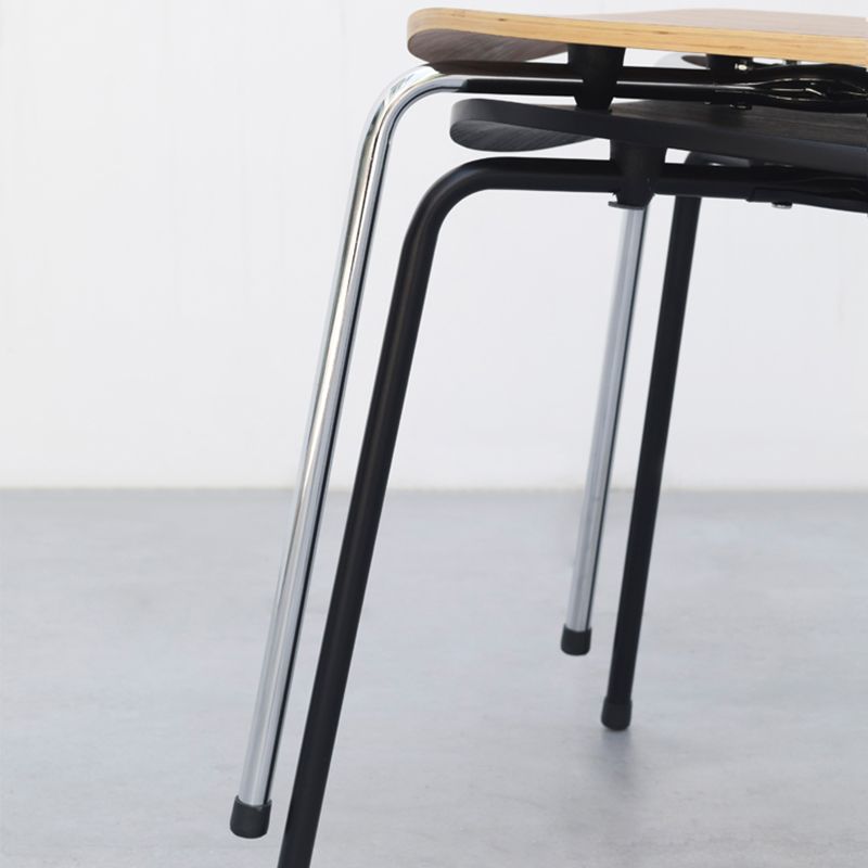 Silla de comedor de madera de estilo industrial, silla de comedor sin brazos con respaldo sólido