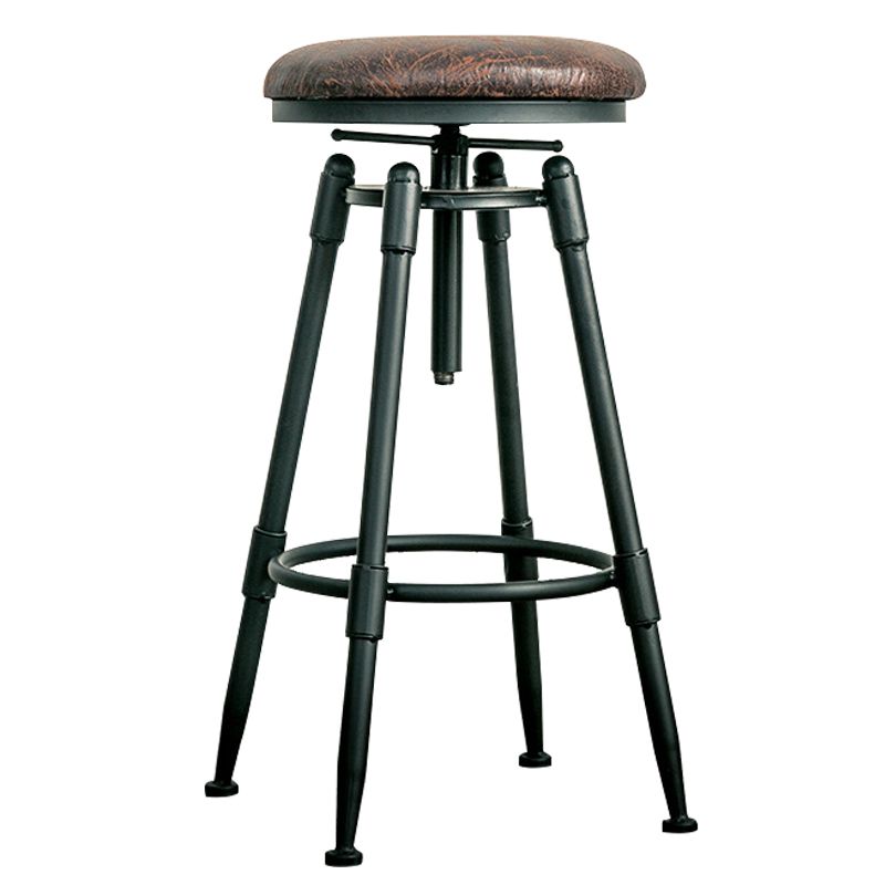 Adjustable Height Bar Stools Industrial Barstool with Metal Legs