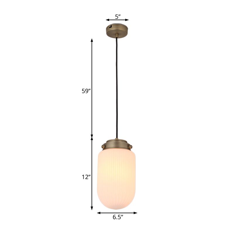 Modern Capsule Pendant Light Smoke Gray/White Prismatic Glass 1 Light Ceiling Light for Kitchen Island
