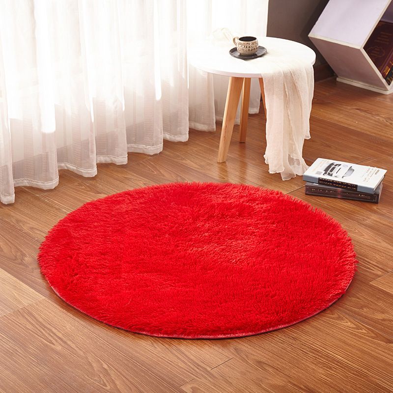 Multi Color Plain Rug Artificial Wool Nordic Area Rug Easy Care Machine Washable Rug for Girls Room
