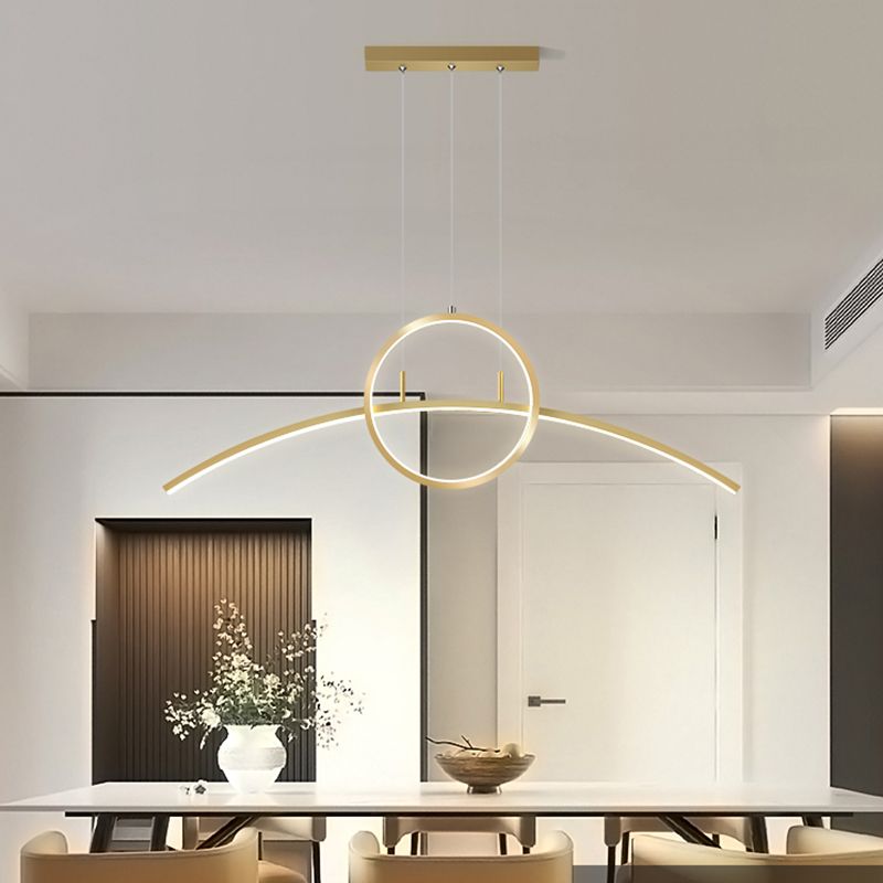 Linear Shape Island Lights Contemporary Metal 2 Light Pendant Light Fixtures