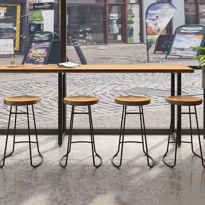 Modern Bar Table Set 1/7 Pieces Rectangle Wood Counter Table with Stools for Balcony