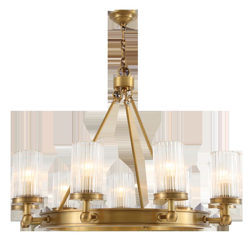 9-lights helder glas kroonluchter hanglamp moderne stijl cirkelvormige hanglampverlichting armaturen