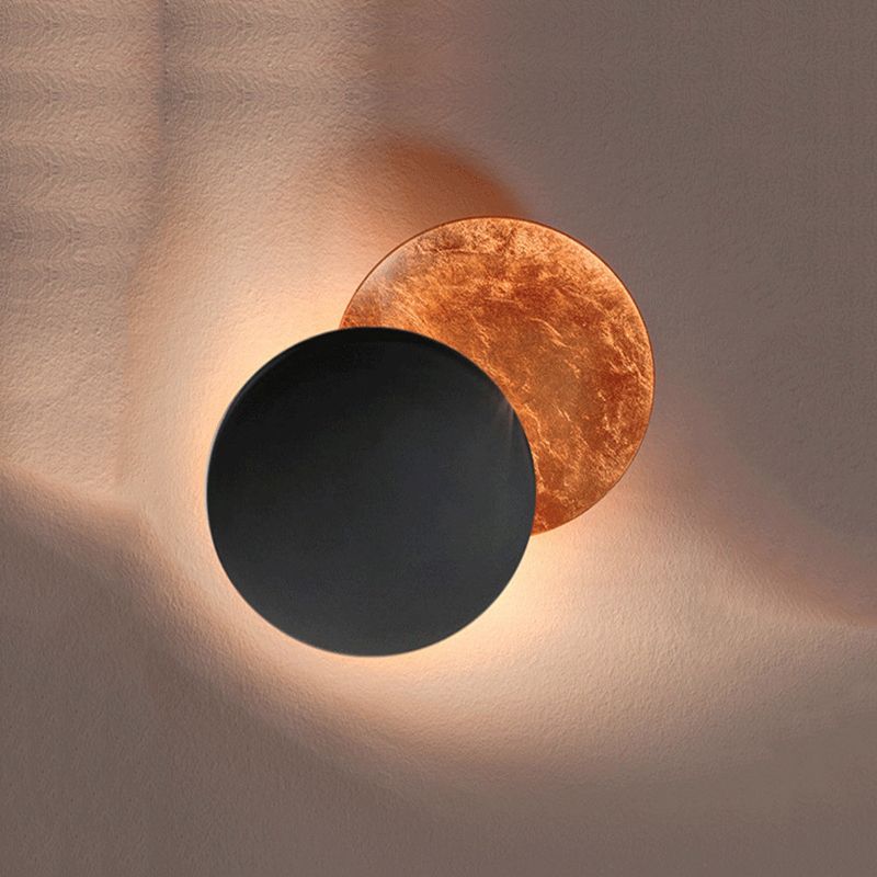 Lampade a sconde circolare in metallo moderno lampada a parete da letto da letto