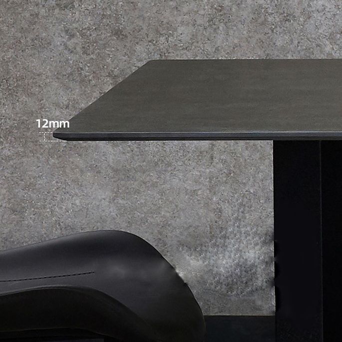 Industrial Rectangle Table Sintered Stone Table with Metal Legs for Home