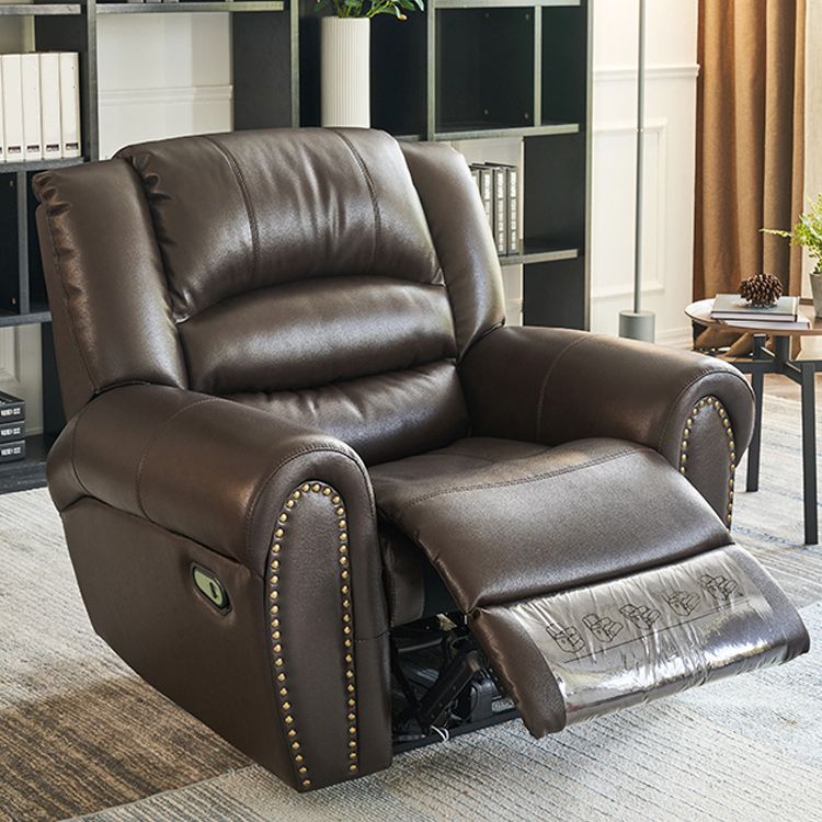 40.94" Wide Brown Standard Recliner Genuine Leather Recliner Chair