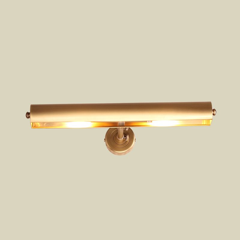 Tubular Bathroom Vanity Wall Mount Light Metallic 2 Lights Minimalist Sconce Lamp Fixture in Brass