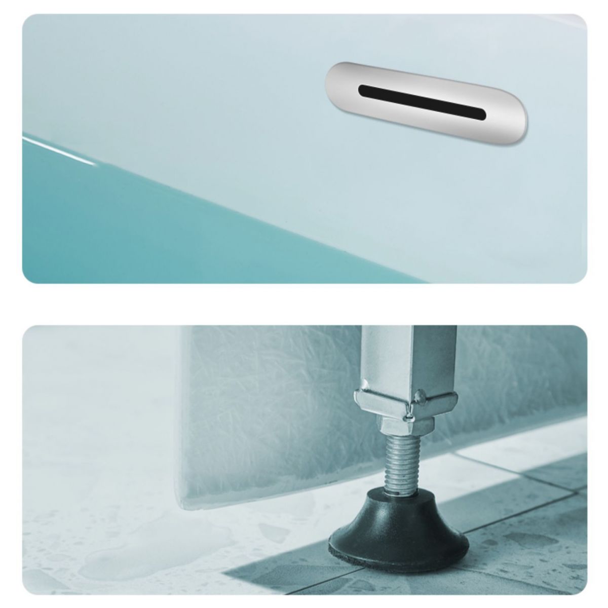 Modern Acrylic Rectangle Bathtub White Back to Wall with Drain Bath Tub