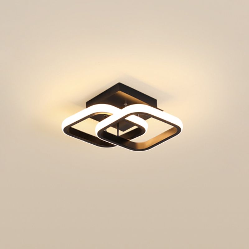 Plafonnier LED rond noir, luminaire de plafond Simple et affleurant pour le salon