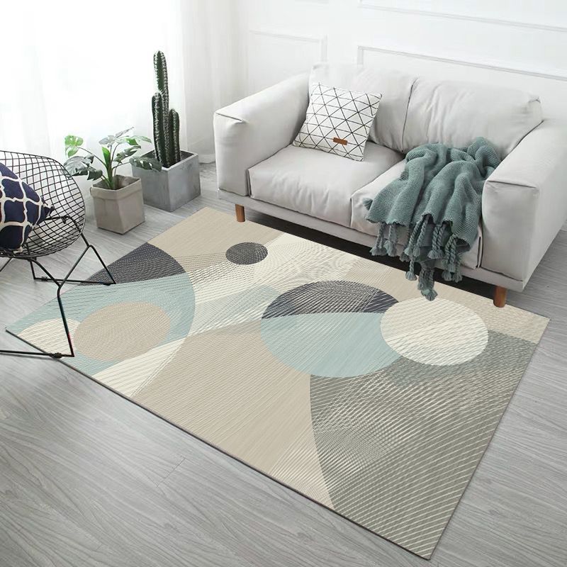 Funky Modern Graphic Design Rug Comfort Polyester Rectangle Carpet Non-Slip Backing Area Rug for Home Decoration
