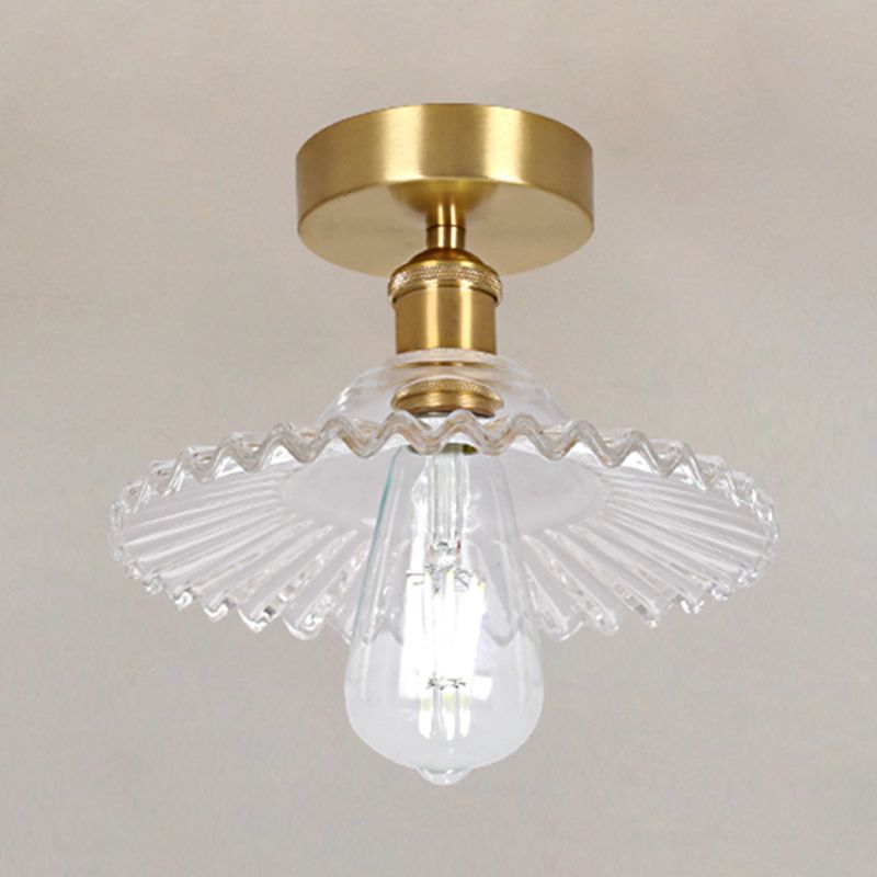 Éclairage semi-encastré évasé en verre, style simple, pour allée