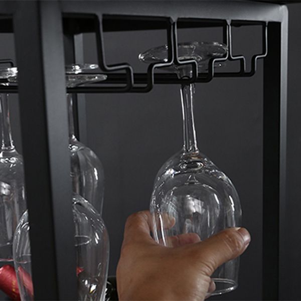 Industrial Rectangle Pub Table White Sintered Stone Bar Height Cocktail Table with Shelves