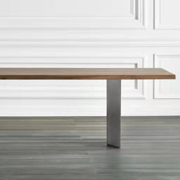 Table de salle à manger Glam de forme rectangulaire, double guéridon avec bois massif