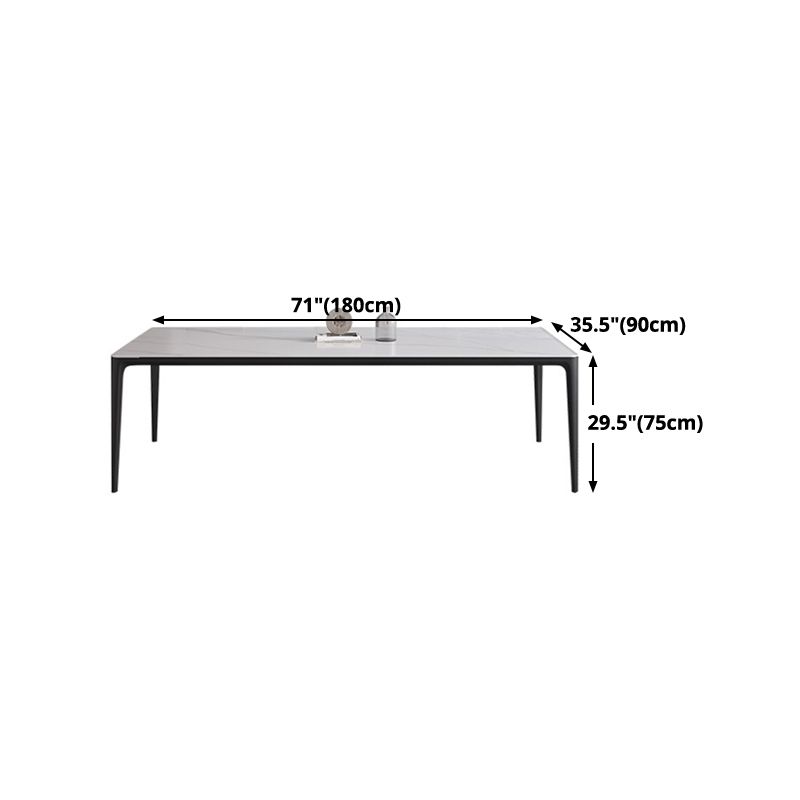 Rectangle Shape Dining Table Industrial Sintered Stone Table with 4 Legs