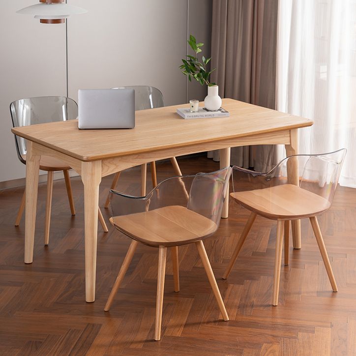 Contemporary Style Acrylic Low Back Wooden Legs Dining Chairs