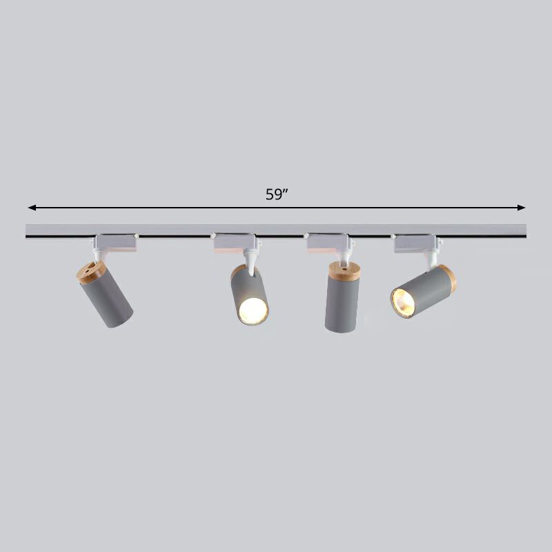Tube Shaped LED Track Lamp Minimalist Metal Bedroom Semi-Flush Mount Ceiling Light