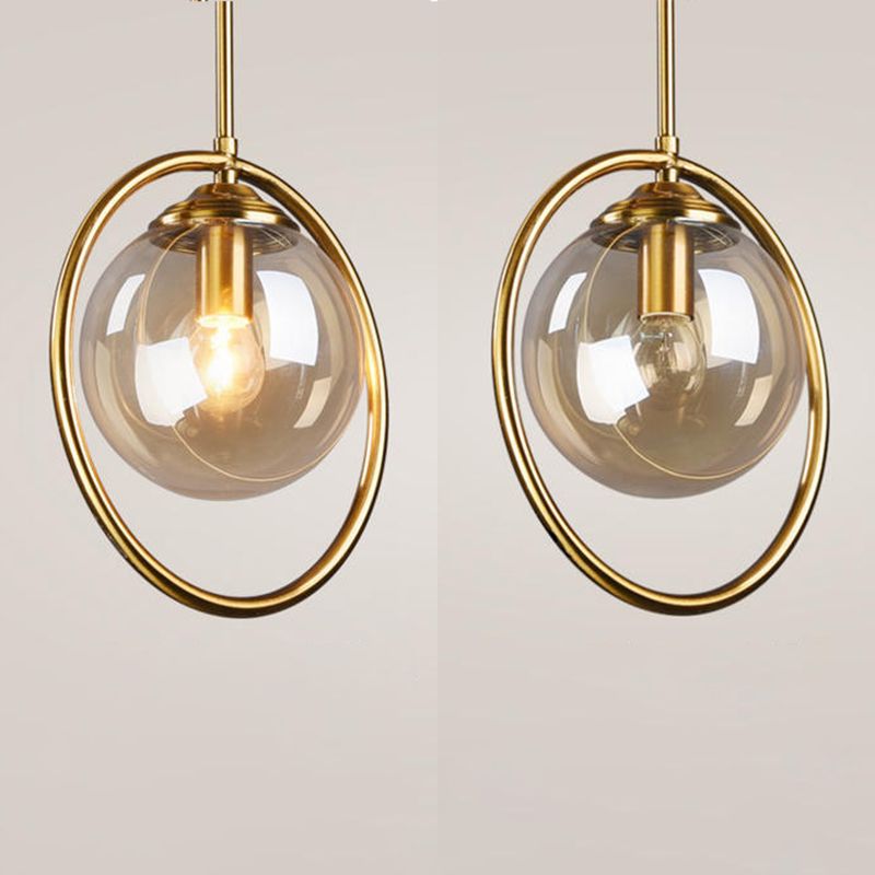 Globe Bedroom Hanging Pendant Light Glass Simplicity Style Pendant Light Fixture