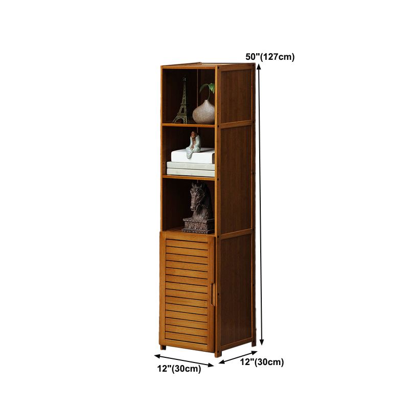 12" W Vertical Wooden Bookshelf Modern Closed Storage Bookcase