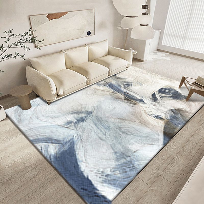 Green Modern Rug Polyester Graphic Area Rug Washable Rug for Living Room