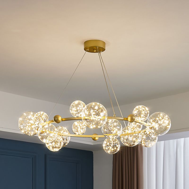 Modern Glass Chandelier Lighting Fixture Gold Chandelier Pendant Light for Restaurant