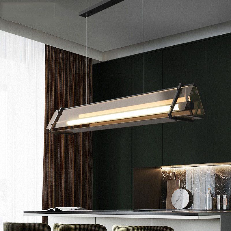 Glass Shade Hanging Island Lights Modern Island Lighting Ideas for Kitchen