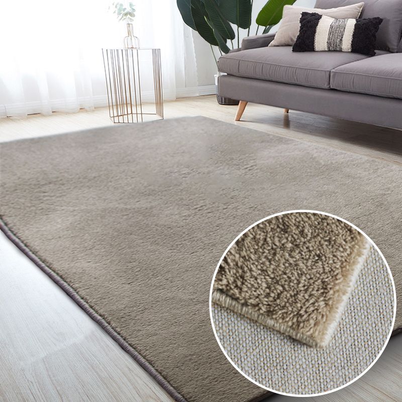 Tapis gris pure de couleur polyester tapis de gueule de soins de soins faciles pour la décoration intérieure