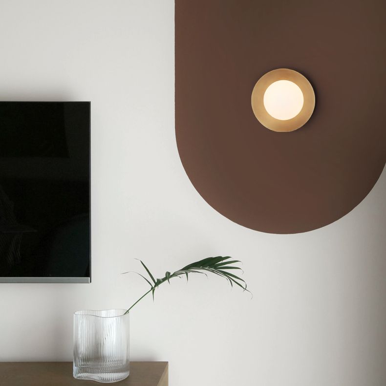 Orb Wall Mounted Light Fixture Contemporary Style Glass Flush Mount Wall Sconce for Bedroom