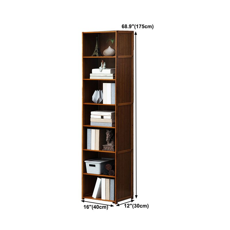 12" W Vertical Wooden Bookshelf Modern Closed Storage Bookcase
