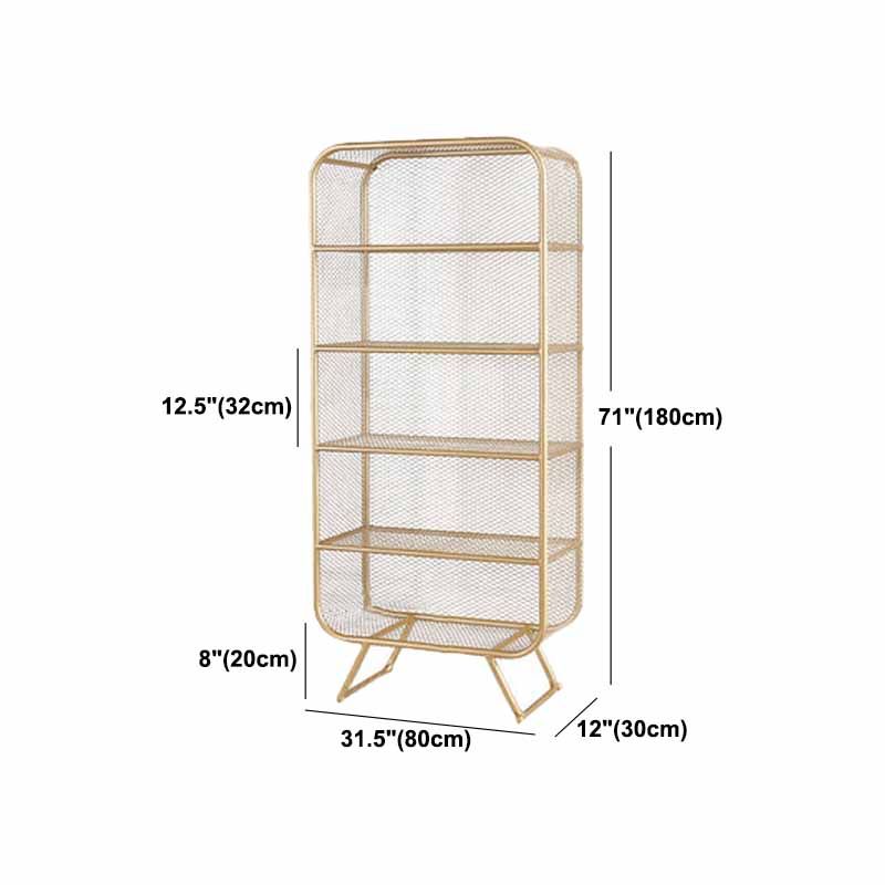 Closed Back Bookcase Glam Style Bookshelf for Office Home and Study Room
