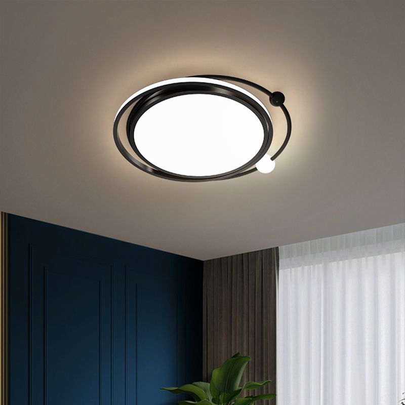 Geometric Acrylic LED Flush Light Minimalist Metal Bedroom Flush Mount Ceiling Light