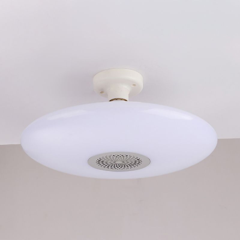 Plafonnier intelligent de forme ronde en acrylique moderne à 1 lumière pour chambre à coucher et étude