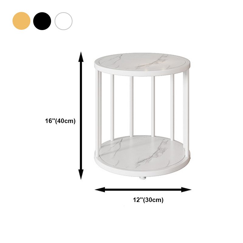 Urban Vertical Corner Bookshelf Iron Frame White Manufactured Wood Shelf Bookcase